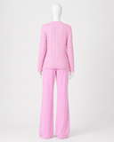 Sportmax Pink Wool & Cashmere Pointelle Knit Sweater – Size M ladies