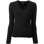 Ralph Lauren Black Label Pure Cashmere Cable Knit Pullover Jumper Sweater Sz XS  ladies