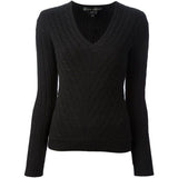 Ralph Lauren Black Label Pure Cashmere Cable Knit Pullover Jumper Sweater Sz XS  ladies