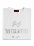 Missoni Milano White Embroidered Logo T-Shirt – Size M ladies