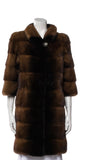 Princess Luxury Furs – Dark & Light Brown Ombre Mink Fur mid length Coat Size 36 UK 8 US 4 ladies