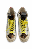 Golden Goose Francy Limited Calfskin Leopard Glitter High Trainers Sneakers size 39 ladies
