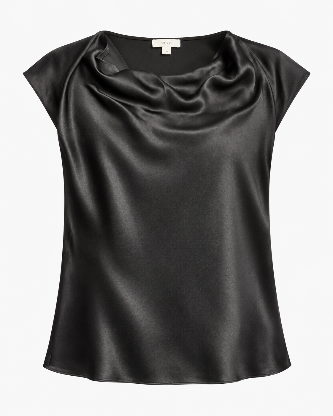 Vince Black Silk Cowl Neck Blouse size L ladies
