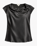 Vince Black Silk Cowl Neck Blouse size L ladies