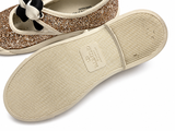 Valentino Garavani Bay By Bay Glitter Ballerina Sneakers Flats Gold Size 38.5 ladies