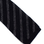 Tom Ford Navy Striped Pure Cashmere Knit Square Tie men