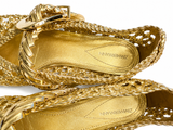 Zimmermann Alchemy Ballerina Flats Gold Leather Woven Buckle Shoes EU 39 | Spring 2026 ladies