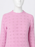Sportmax Pink Wool & Cashmere Pointelle Knit Sweater – Size M ladies