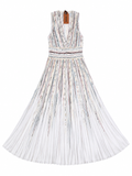 Missoni 2026 Striped Metallic Pleated Midi Dress – IT 44 ladies
