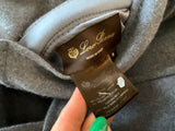 LORO PIANA blue & navy cashmere JIMI REVERSIBLE LEATHER TRIM Jacket Size S ladies
