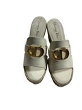 Christian Dior 30 Montaigne Wedge Slide Sandals Size 38 ladies