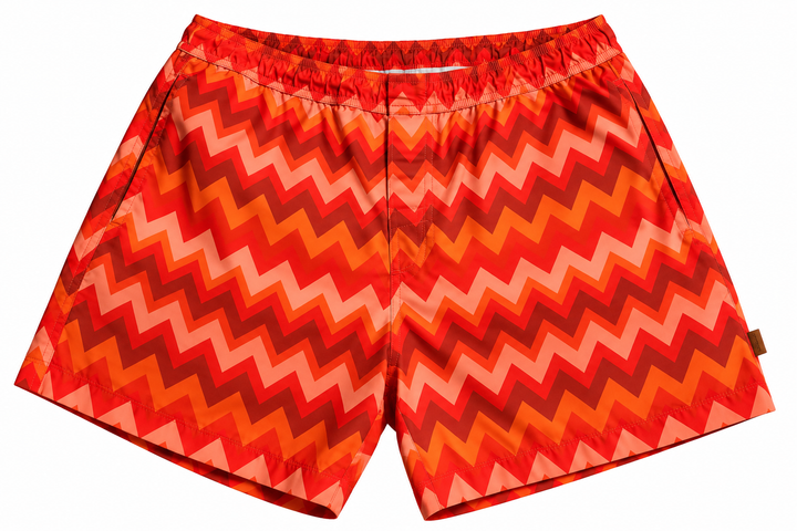 Missoni Mare Red & Orange Zigzag Swim Shorts – Size M men