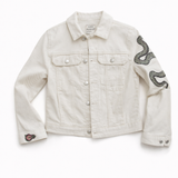 Zadig and Voltaire kioky stretch denim snake embroidered jacket size M medium ladies
