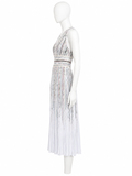 Missoni 2026 Striped Metallic Pleated Midi Dress – IT 44 ladies