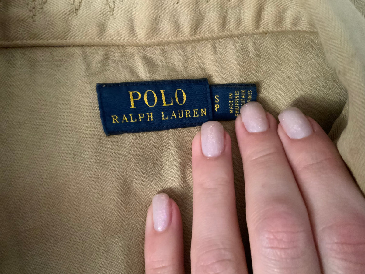 Ralph Lauren Polo Beige Distressed Shirt Jacket Size S/P ladies