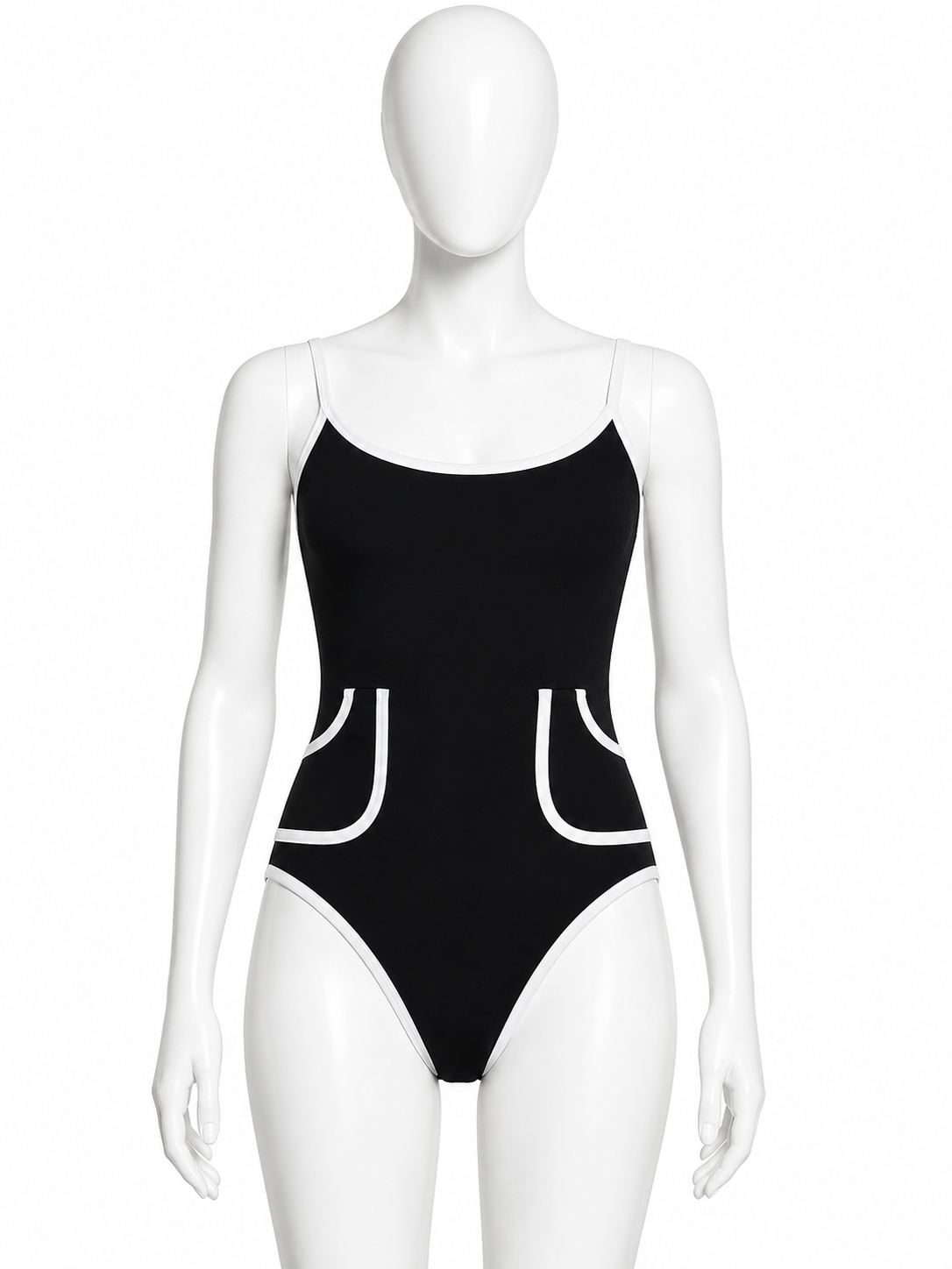 ERES Contrast-Trim One-Piece Swimsuit – Black & White ladies
