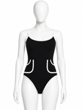 ERES Contrast-Trim One-Piece Swimsuit – Black & White ladies
