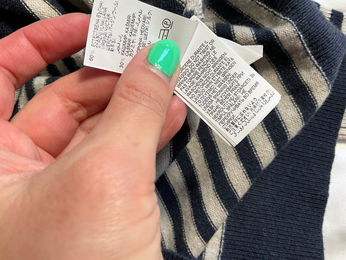 Brunello Cucinelli Striped Monili Embellished Knit Pullover ladies