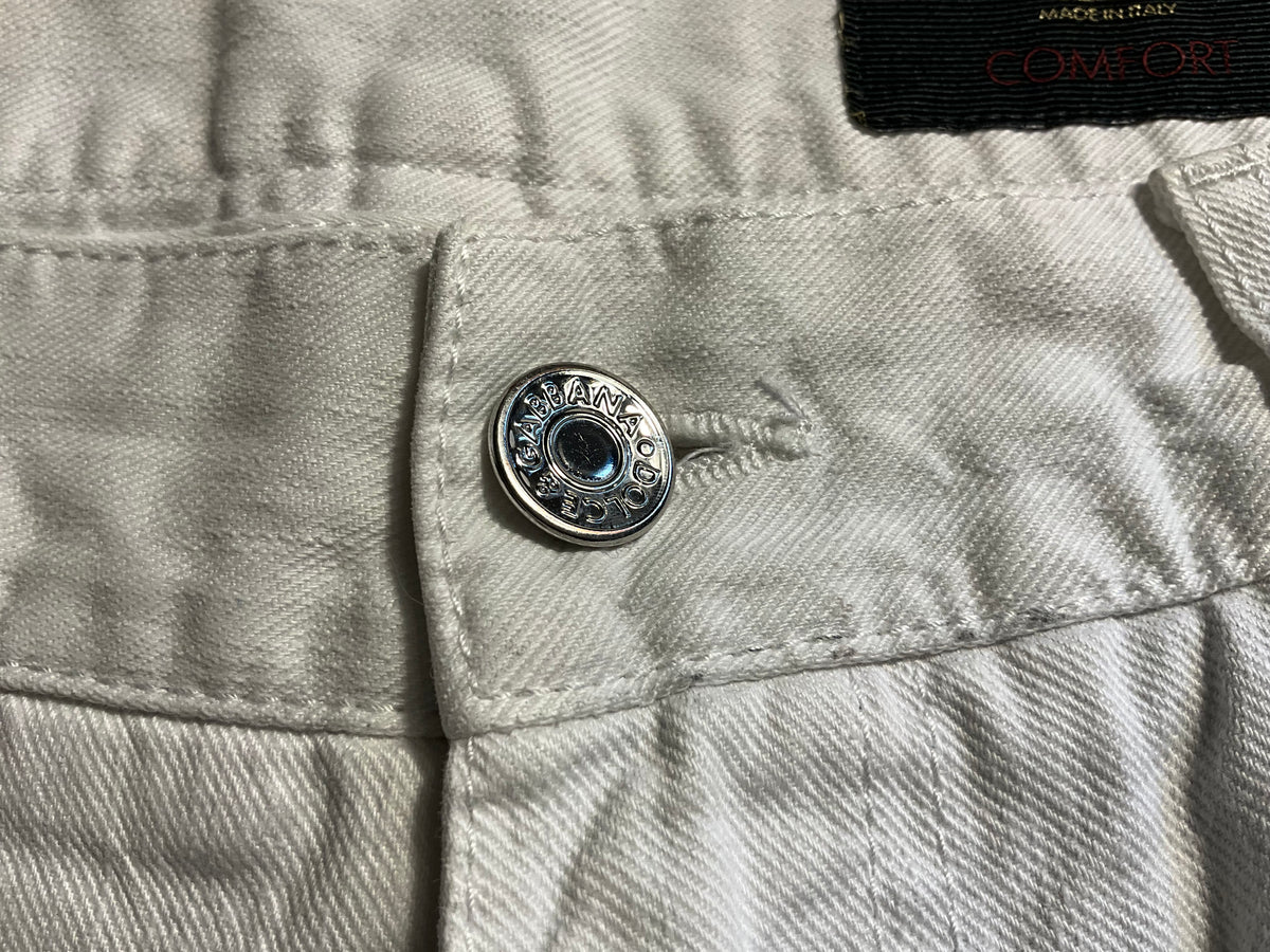 Dolce & Gabbana Denim Comfort Men’s White Jeans – Size 48 men