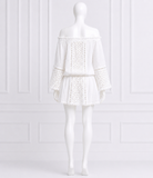 SUNDAY SAINT-TROPEZ Linen Embroidered White cover up dress One Size Fits All LADIES