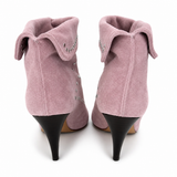 Isabel Marant Lisbo Studded Story Short Boots in Lilac Suede Leather Size 38 ladies