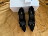 Celine Suede Leather And Crystals Heels Pumps Size 38 UK 5 US 8 ladies