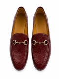 Gucci Jordan loafers in burgundy leather with embossed GG logo shoes size 38 1/2 ladies