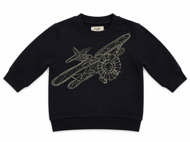 Il Gufo Airplane Graphic Sweatshirt Navy 3 Years children