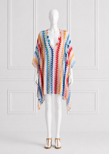 Missoni Zigzag Crochet-Knit Kaftan Cover-Up Dress ladies