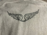 Zadig & Voltaire Mikyz Cream Cashmere V-Neck Jumper with Rhinestone Wings ladies