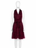 Gucci Silk Halter Dress Burgundy Red Polka Dot Size IT 38 / UK 6 / US 2 ladies