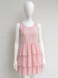 Ermanno Scervino Sleeveless Silk Pink Ruffle Dress Size I 40 LADIES