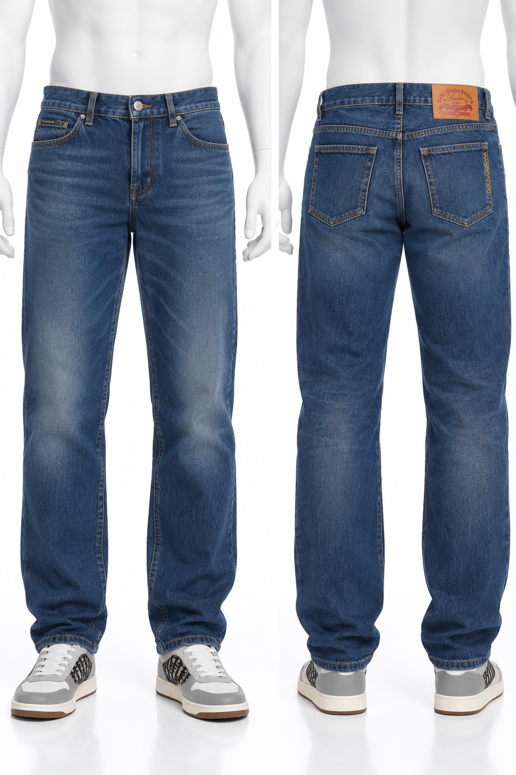 Dolce & Gabbana Men’s Blue Washed Regular Fit Jeans – Size IT 50 men