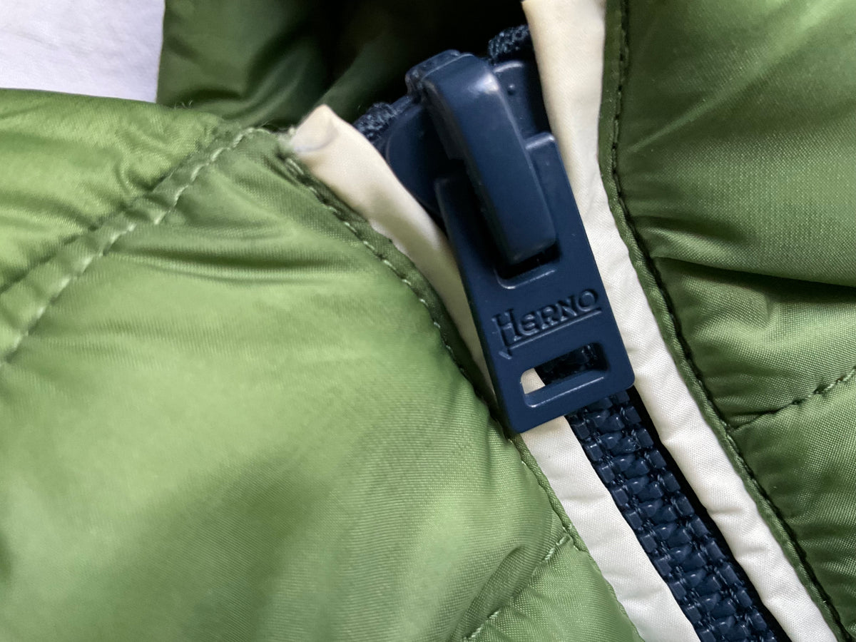 Herno Men's Green Globe Puffer Hooded Jacket Size 50 men
