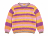 Rose Carmine Handmade Striped Mohair Pullover – Size 1 ladies