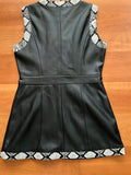 Gucci Black Faux Leather Sleeveless Jacket Vest Waistcoat Size XS I 38 ladies