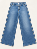 Cambio Wide-Leg Blue Denim Jeans – Italian Fabric ladies