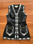 Gucci Black Faux Leather Sleeveless Jacket Vest Waistcoat Size XS I 38 ladies