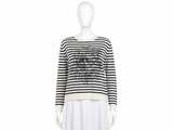 Christian Dior Striped Linen Blend Sailor Sweater – White/Navy ladies