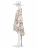 Zimmermann Jude Silk Frill Billow A-Line Mini Dress – Floral Print ladies