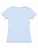 Fabiana Filippi Light Blue Cotton T-Shirt with Monili Trim Size I 40 UK 8 ladies