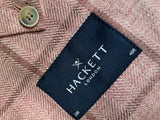 Hackett London Men Pink Wool & Linen Notch Lapel Blazer Jacket Sz UK 48R US 38R men