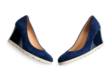 Princess Navy Blue Suede Wedge Shoes size 38.5 ladies