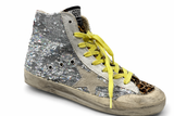 Golden Goose Francy Limited Calfskin Leopard Glitter High Trainers Sneakers size 39 ladies