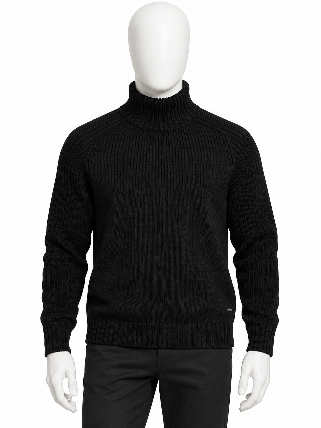 AlphaTauri Black 100% Wool Ribbed Turtleneck Jumper – Size M men