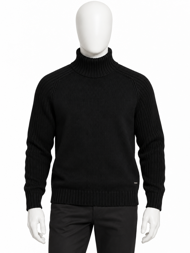 AlphaTauri Black 100% Wool Ribbed Turtleneck Jumper – Size M men