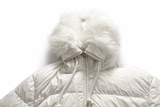 Moncler Down Feathers jacket LOCUSTELLE puffer in white size 3 ladies