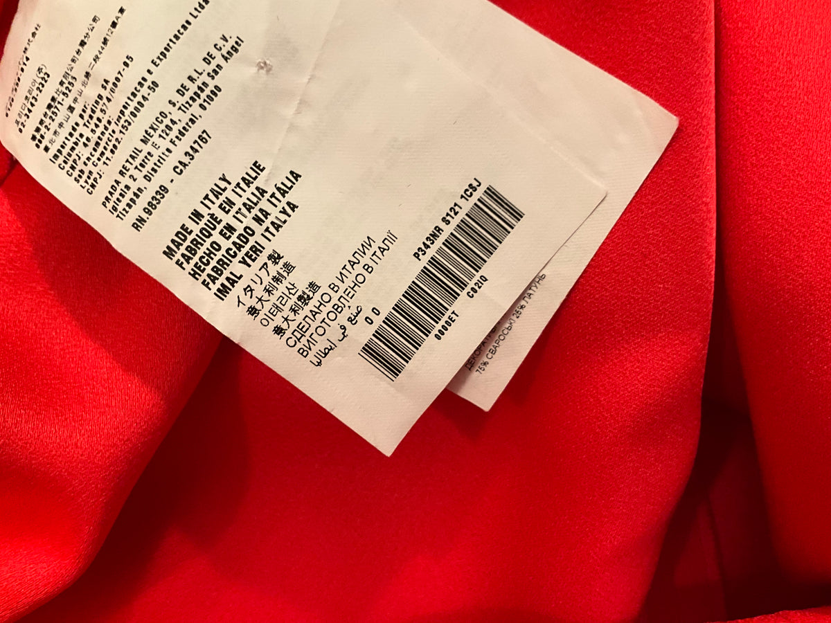Prada Red Crystals Bow Dress size I 42 UK 10 US 6 ladies