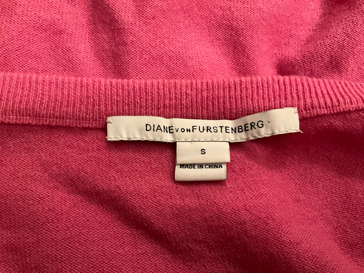 Diane von Furstenberg DANA pink oversized sweater jumper size S small ladies