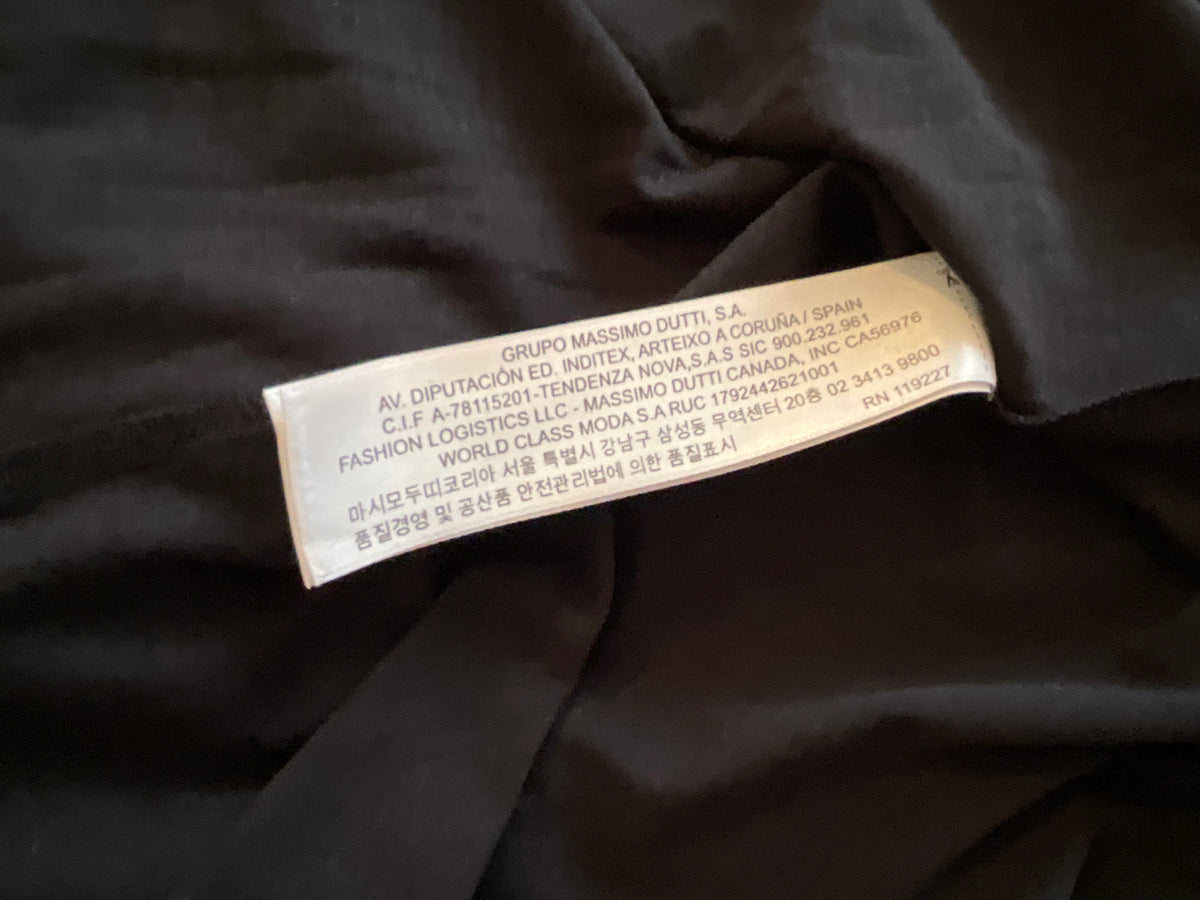 Massimo Dutti Black Sheer Panel T-Shirt Size M ladies